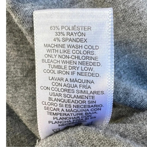 Vittadini Sport Womens 1X Faux Wrap‎ Side Rouched Heathered Gray Top​​​ - Picture 5 of 6